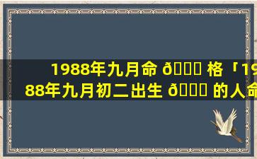 1988年九月命 🐒 格「1988年九月初二出生 🐝 的人命运」